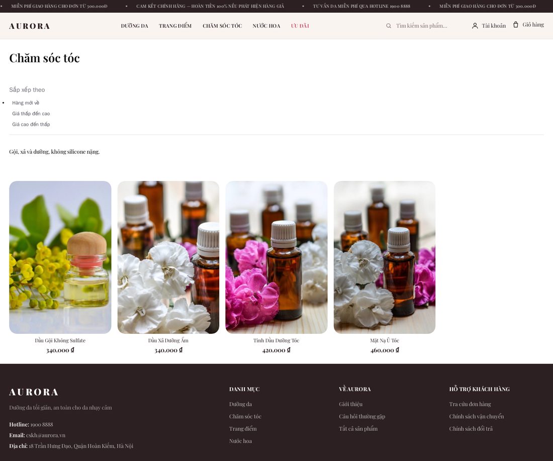 Skincare Thuần Chay — Trang danh mục