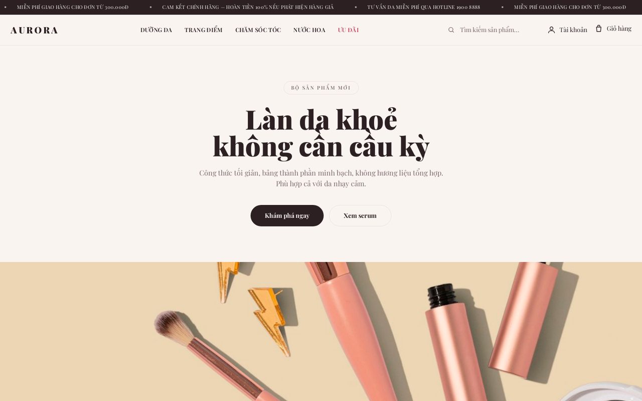 Ảnh xem trước theme Skincare Thuần Chay