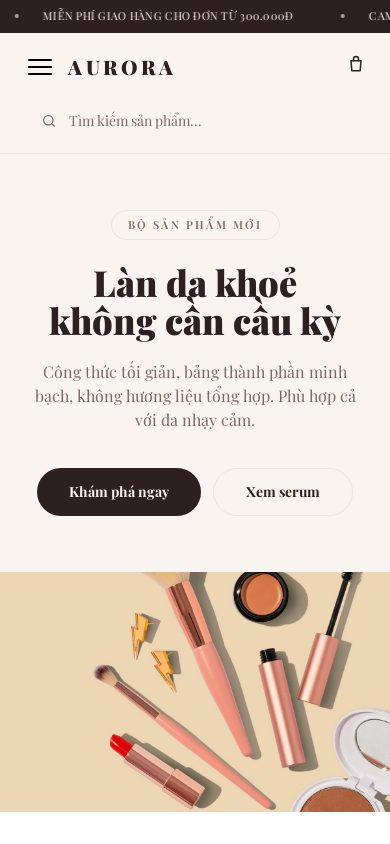 Skincare Thuần Chay — Trang chủ trên điện thoại
