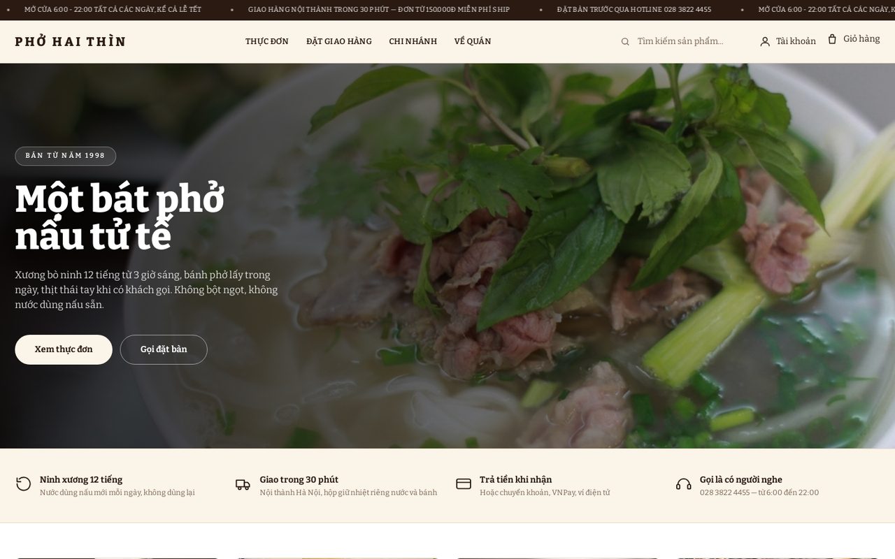 Ảnh xem trước theme Quán Phở Việt