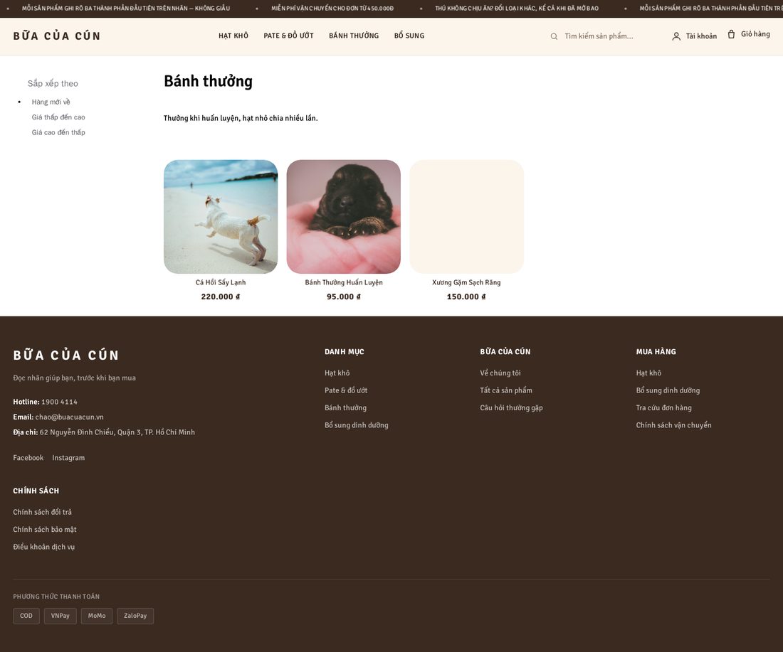Bữa Của Cún — Trang danh mục