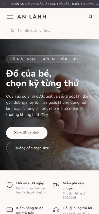 Mẹ Và Bé An Lành — Trang chủ trên điện thoại