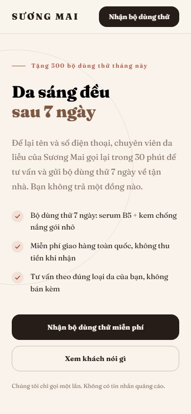 Sương Mai — Màn hình đầu trên điện thoại