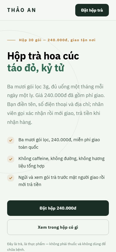 Thảo An — Màn hình đầu trên điện thoại