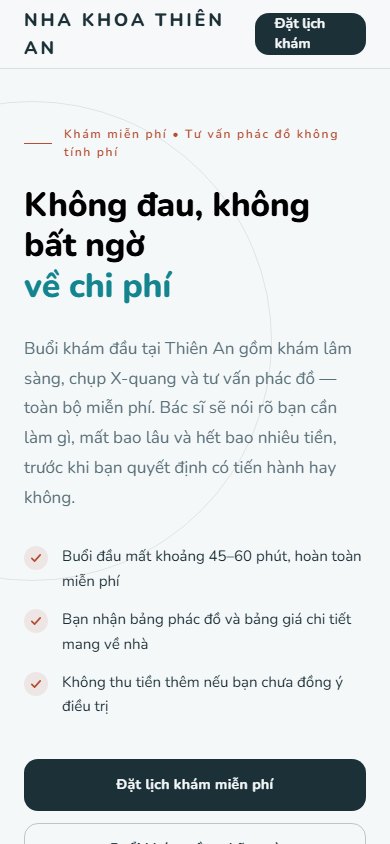 Thiên An — Màn hình đầu trên điện thoại