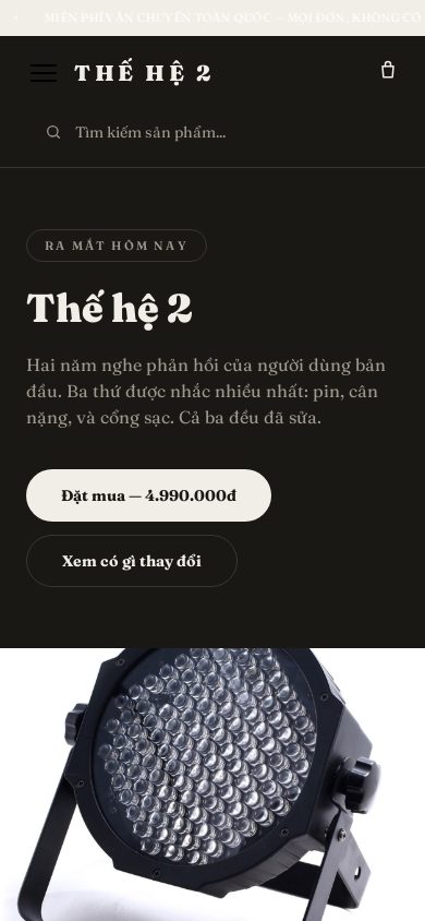 Thế Hệ 2 — Trang chủ trên điện thoại