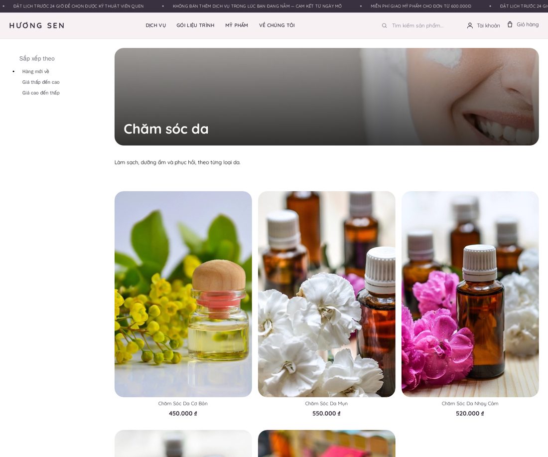 Spa Hương Sen — Trang danh mục