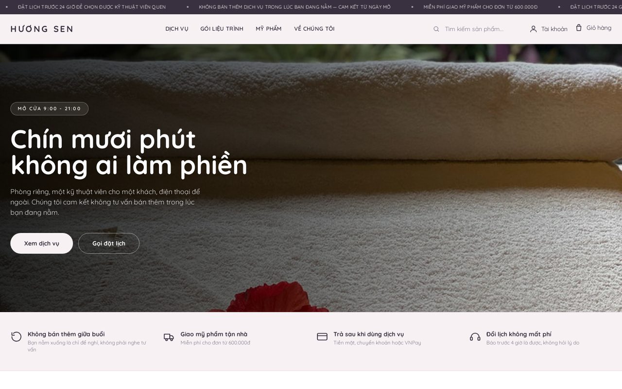 Ảnh xem trước theme Spa Hương Sen