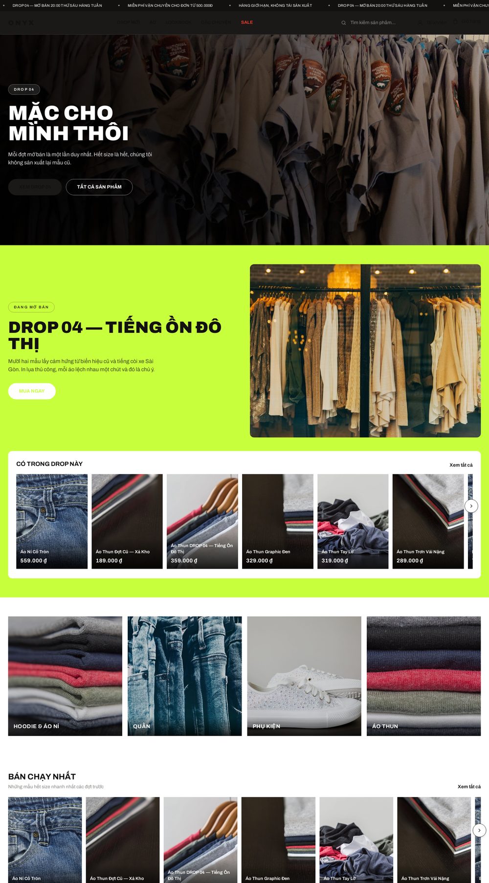 Streetwear Sài Gòn — Toàn bộ trang chủ