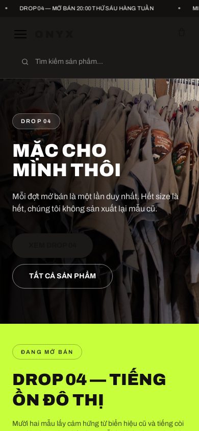 Streetwear Sài Gòn — Trang chủ trên điện thoại