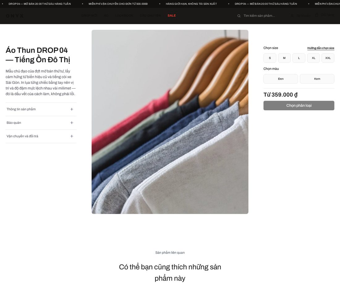 Streetwear Sài Gòn — Trang sản phẩm