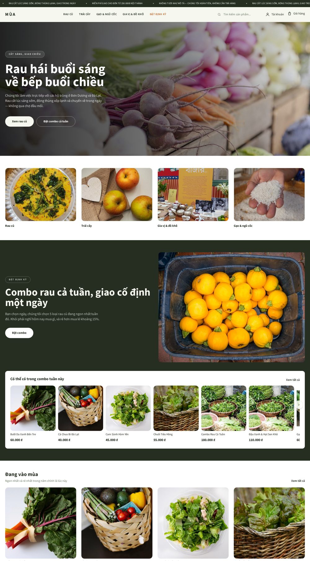 Nông Sản Sạch — Toàn bộ trang chủ