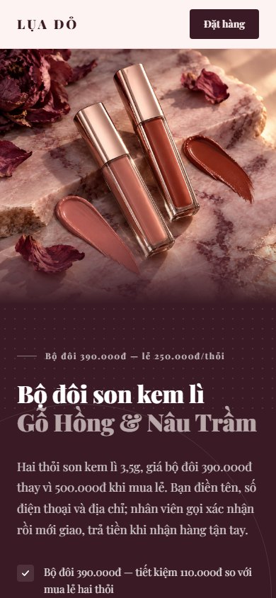 Lụa Đỏ — Màn hình đầu trên điện thoại